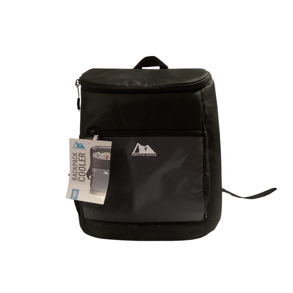 Arctic Zone Backpack Cooler 18 Can Insulated Bag Black Grey New with Tags